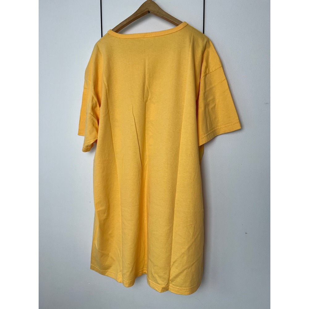 Beach Bound Vintage Yellow Graphic T-Shirt Dress Beach Chairs Pocket USA 1X - Picture 6 of 7